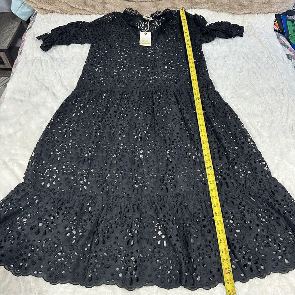 NWT DX Collection Black Eyelet Lace Maxi Dress Size S Beach Resort Cover Up - Picture 9 of 12